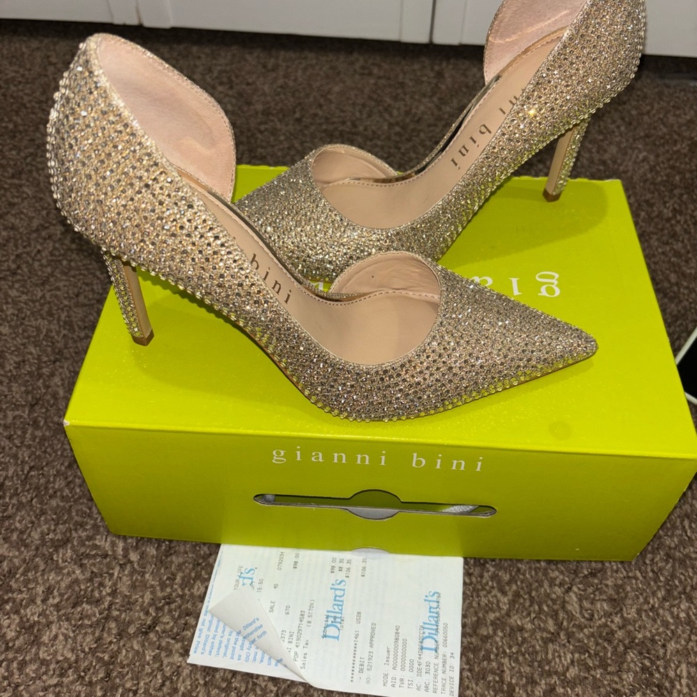 Gianni Bini Sparkling Gold Heels